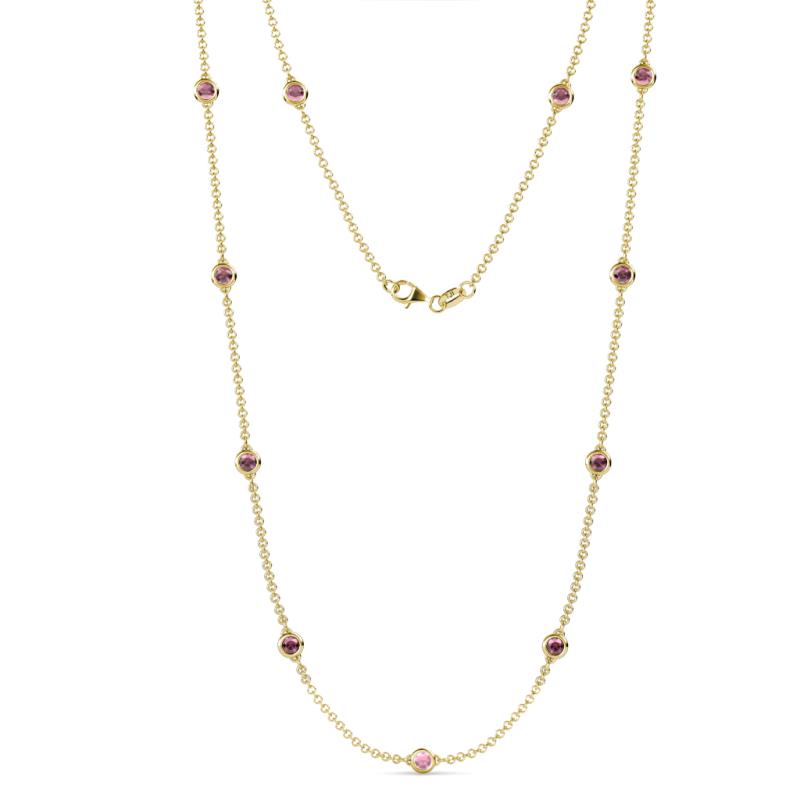 Asta (11 Stn/4mm) Rhodolite Garnet on Cable Necklace 