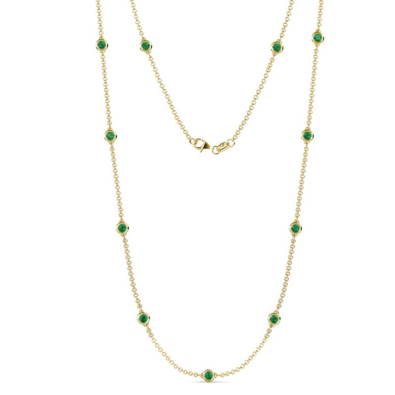 Asta (11 Stn/4mm) Emerald on Cable Necklace 