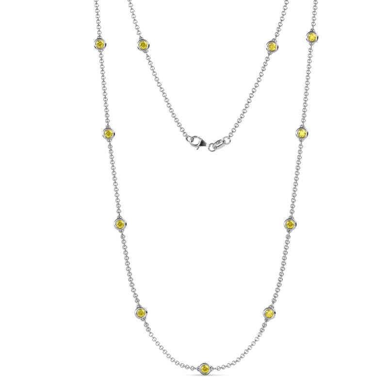 Asta (11 Stn/4mm) Yellow Sapphire on Cable Necklace 