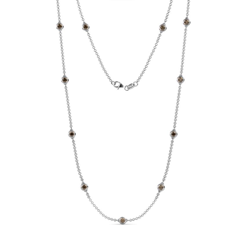 Asta (11 Stn/4mm) Smoky Quartz on Cable Necklace 
