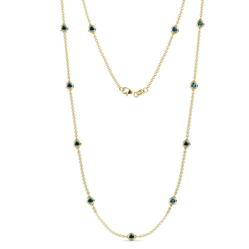 Asta (11 Stn/4mm) Blue Diamond on Cable Necklace 