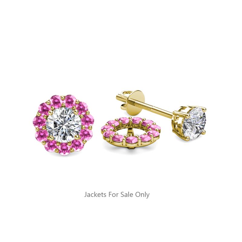 Serena 0.57 ctw (2.00 mm) Round Pink Sapphire Jackets Earrings 