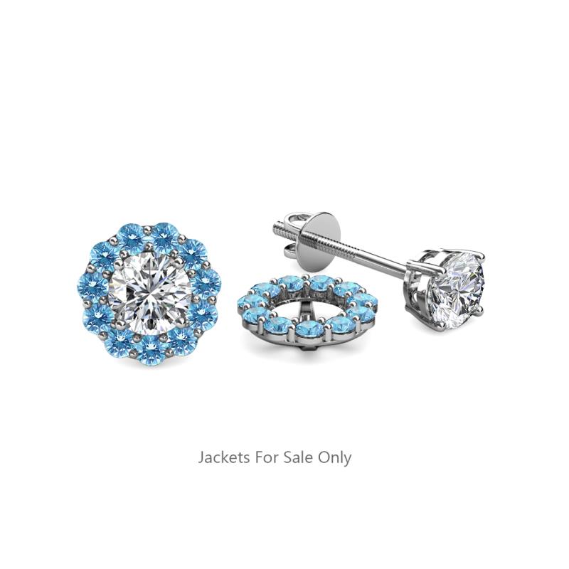 Serena 0.45 ctw (2.00 mm) Round Blue Topaz Jackets Earrings 