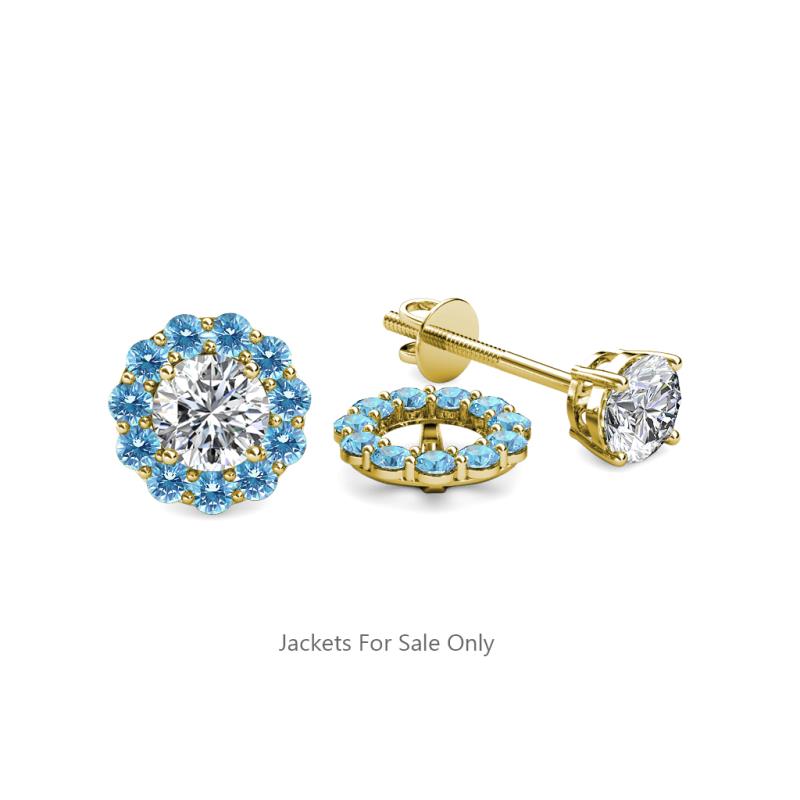 Serena 0.45 ctw (2.00 mm) Round Blue Topaz Jackets Earrings 