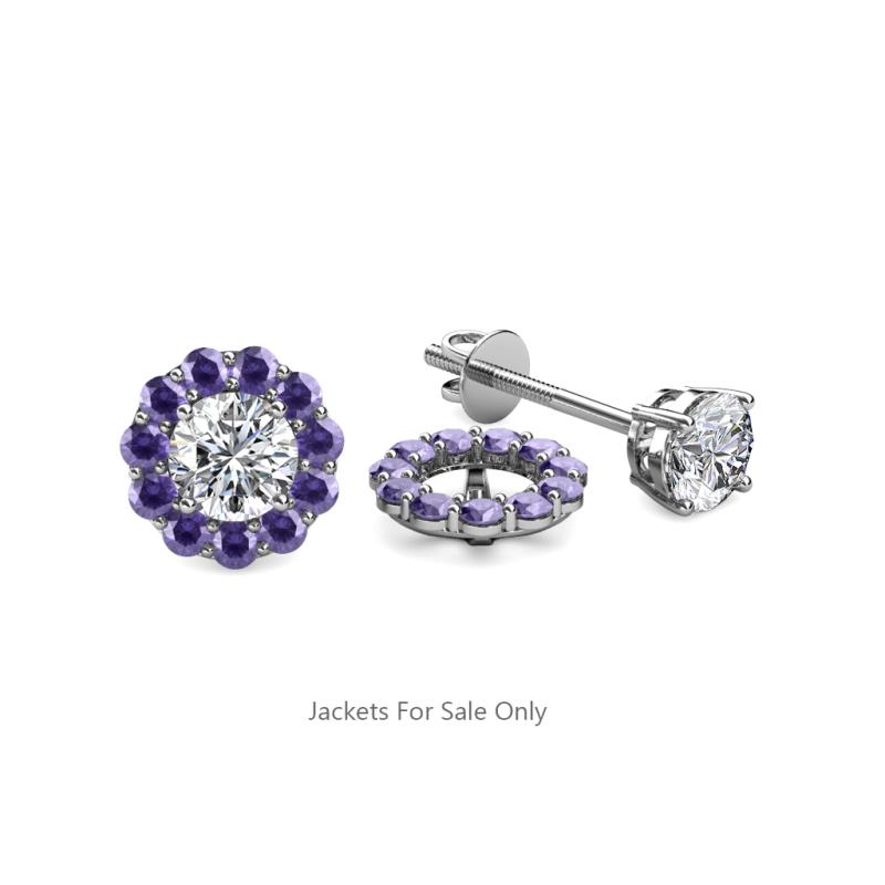 Serena 0.40 ctw (2.00 mm) Round Iolite Jackets Earrings 