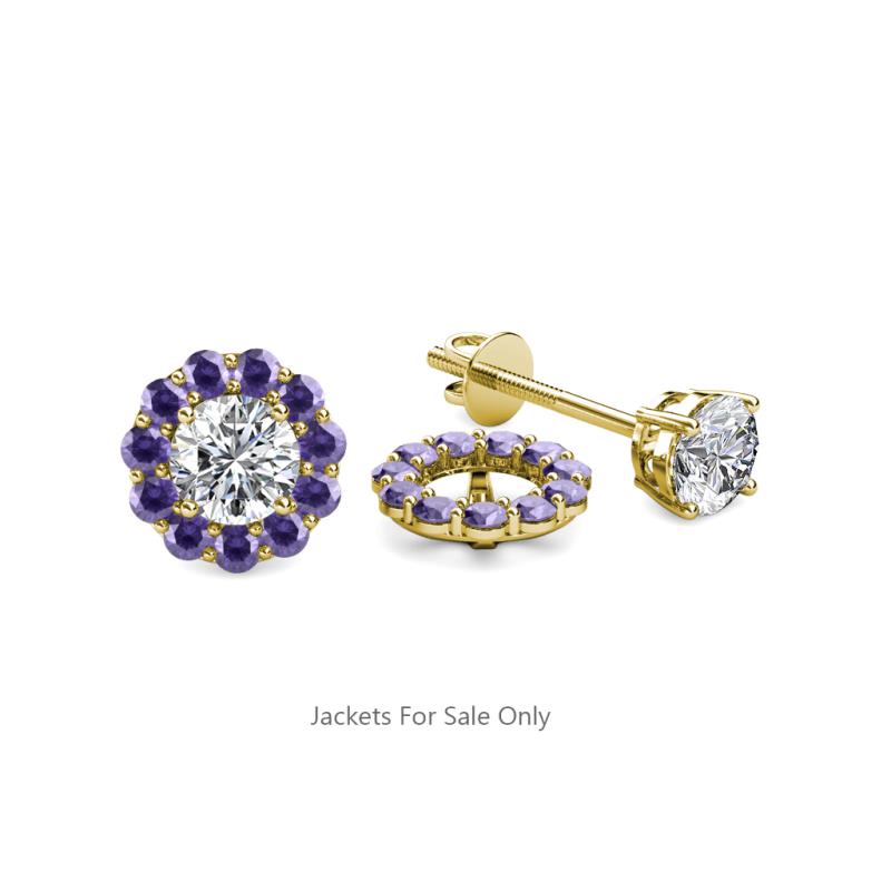 Serena 0.40 ctw (2.00 mm) Round Iolite Jackets Earrings 