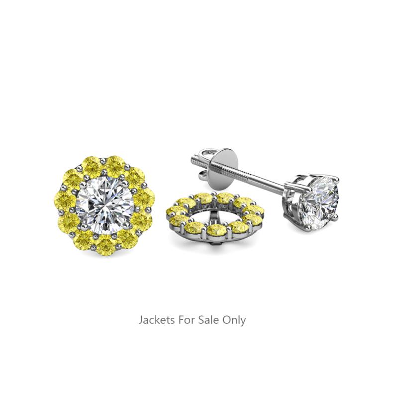 Serena 0.54 ctw (2.00 mm) Round Yellow Sapphire Jackets Earrings 
