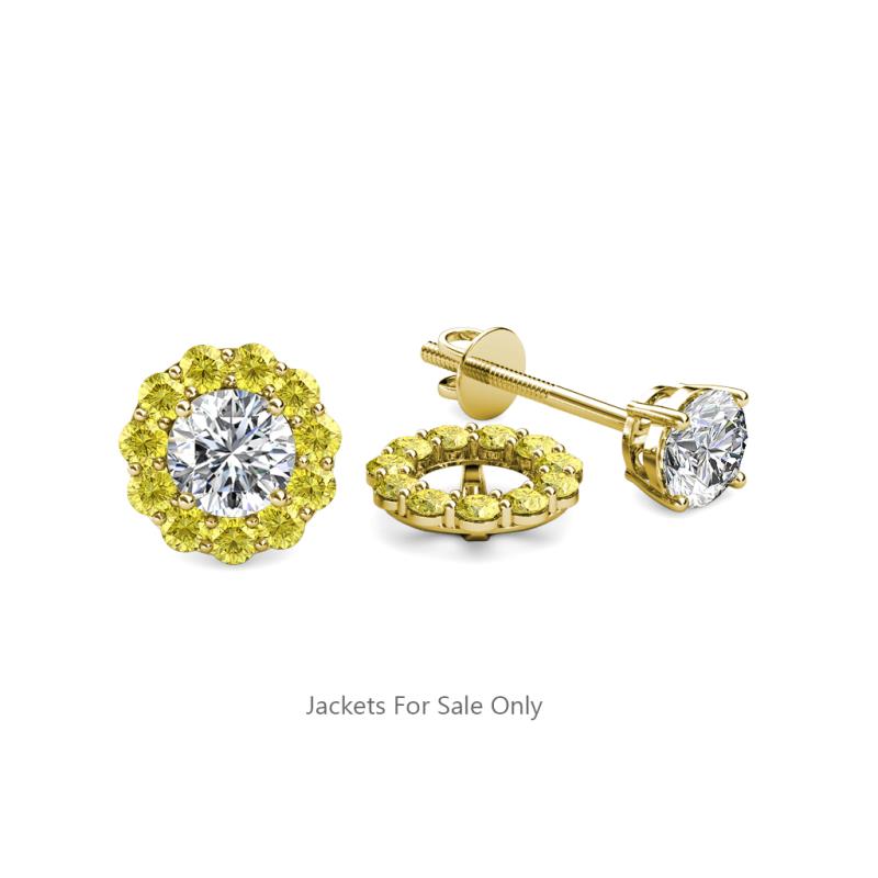 Serena 0.54 ctw (2.00 mm) Round Yellow Sapphire Jackets Earrings 