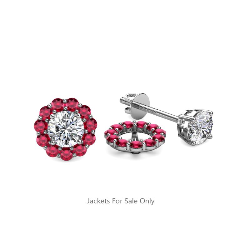 Serena 0.57 ctw (2.00 mm) Round Ruby Jackets Earrings 