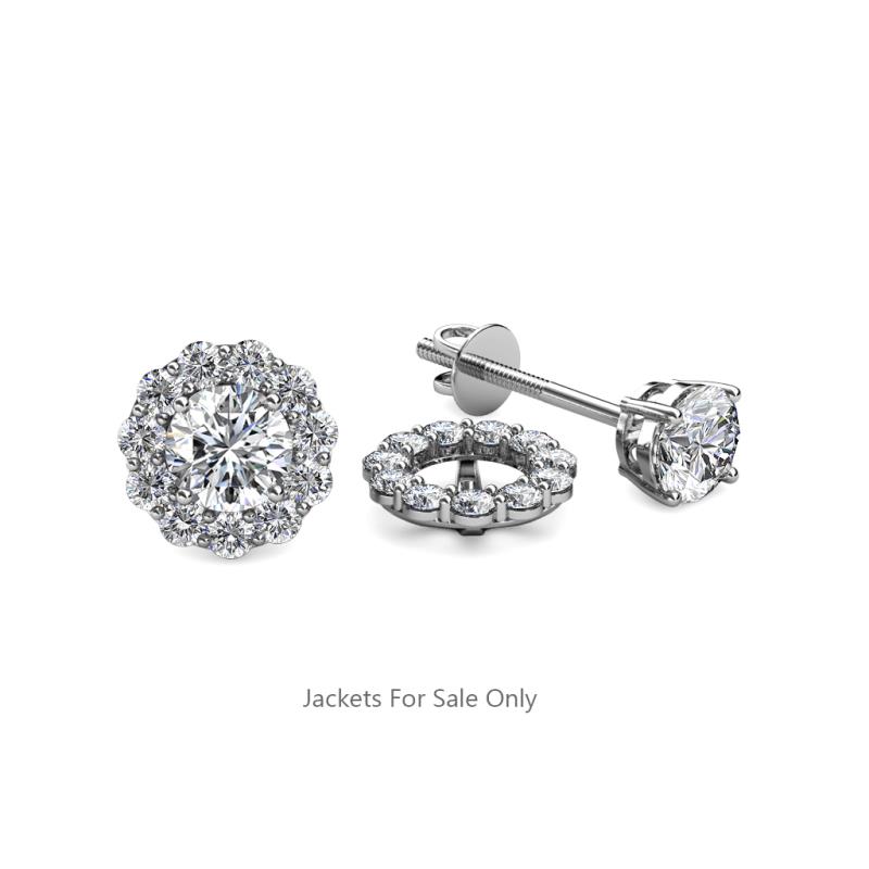 Serena 0.54 ctw (2.00 mm) Round Natural Diamond Jackets Earrings 