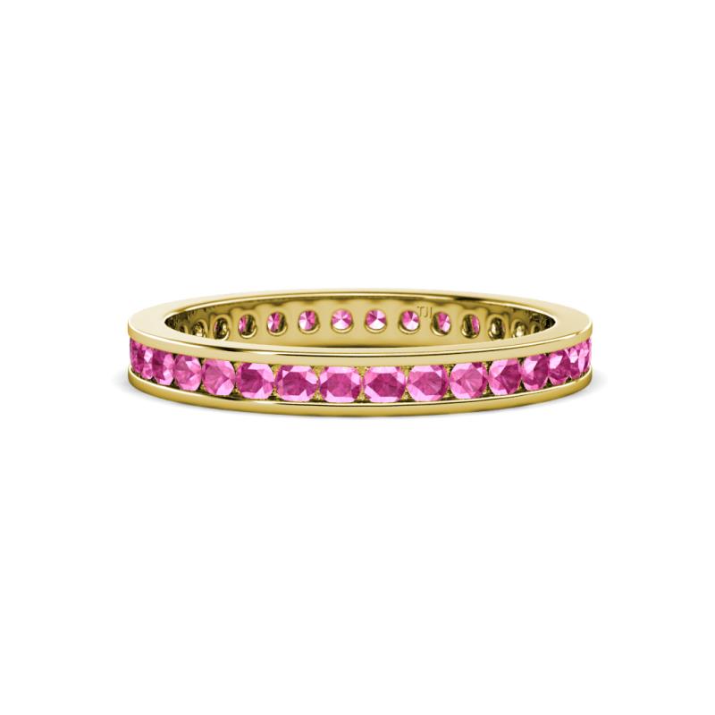 Celina 2.00 mm Round Pink Sapphire Eternity Band 