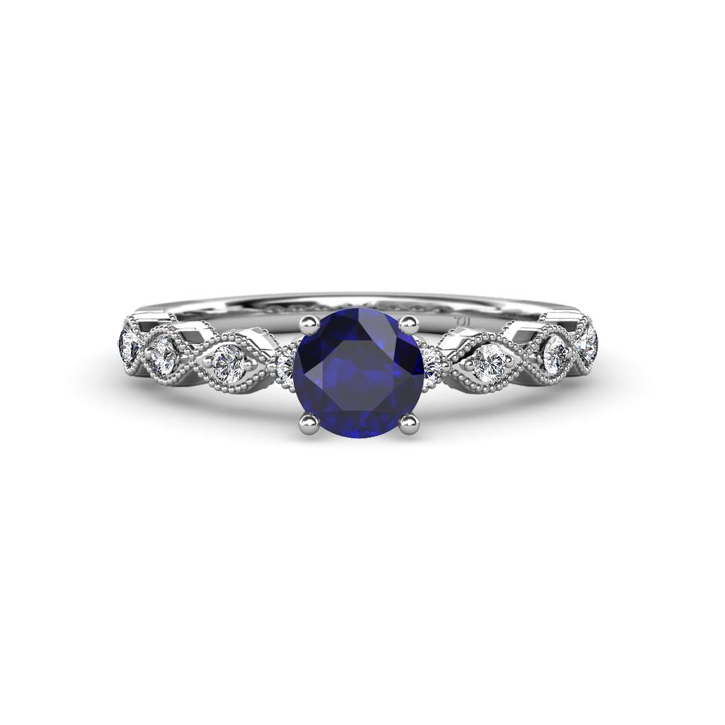 Amaira Blue Sapphire and Diamond Engagement Ring 