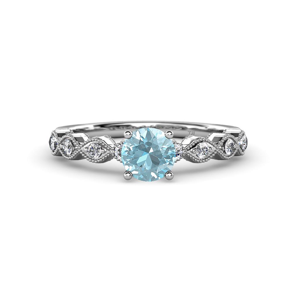 Amaira Aquamarine and Diamond Engagement Ring 