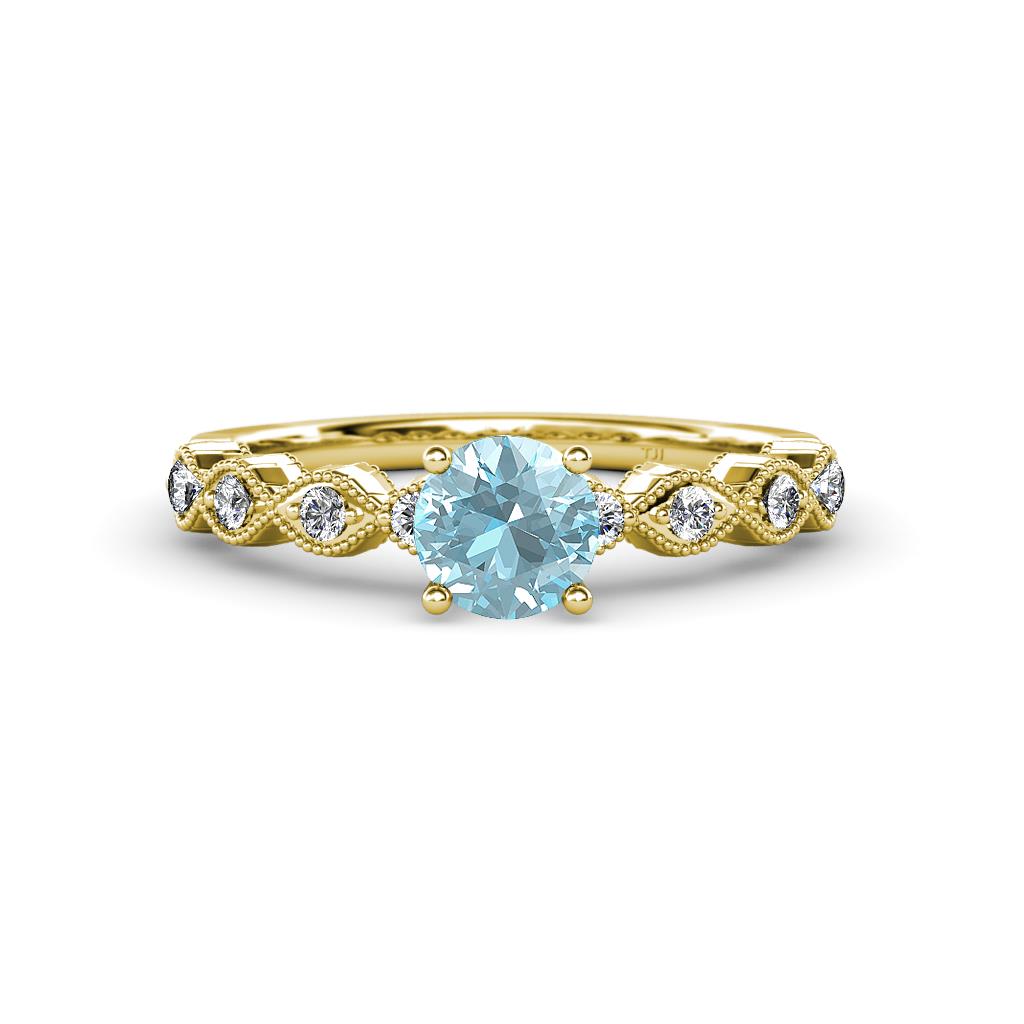 Amaira Aquamarine and Diamond Engagement Ring 