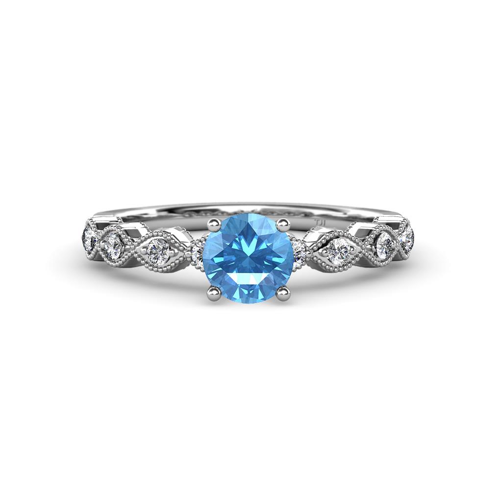 Amaira Blue Topaz and Diamond Engagement Ring 