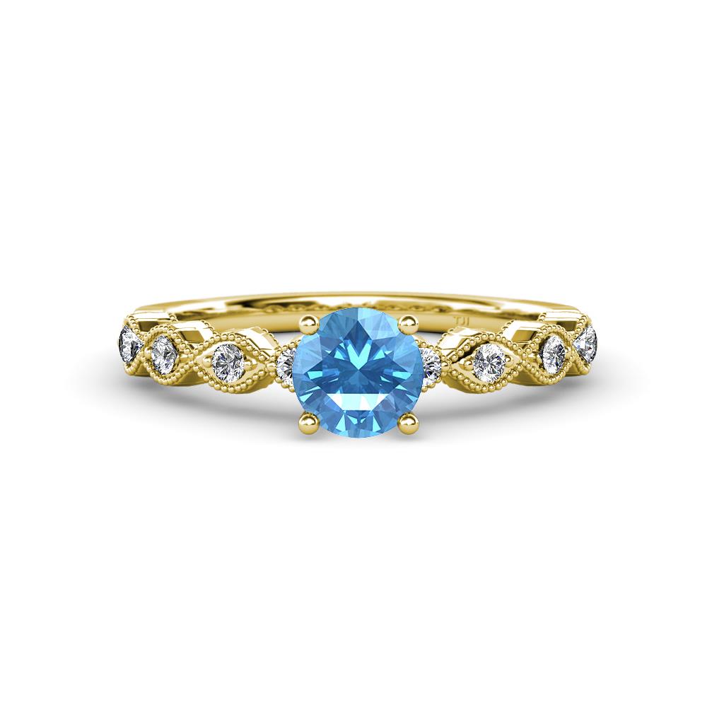 Amaira Blue Topaz and Diamond Engagement Ring 