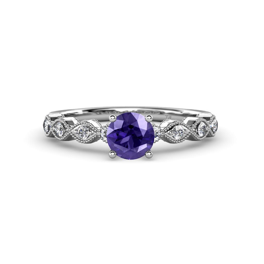 Amaira Iolite and Diamond Engagement Ring 
