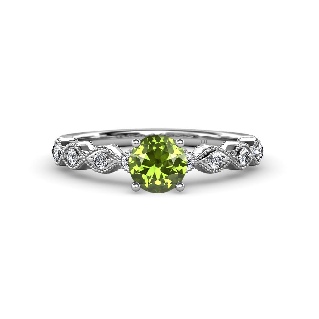 Amaira Peridot and Diamond Engagement Ring 