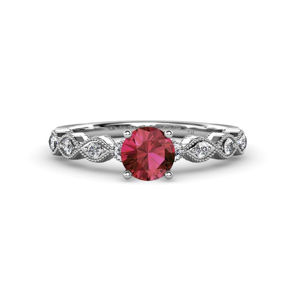 Amaira Rhodolite Garnet and Diamond Engagement Ring 
