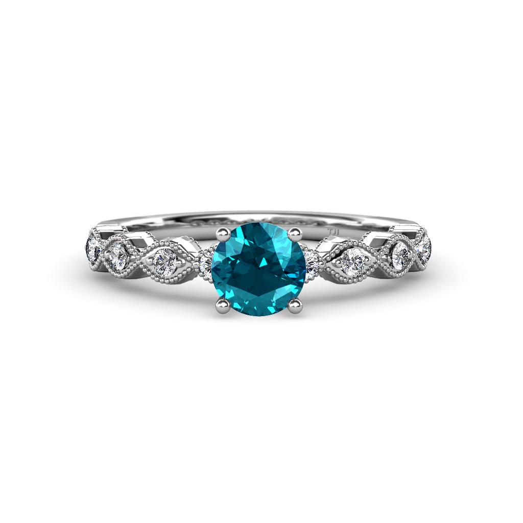 Amaira London Blue Topaz and Diamond Engagement Ring 