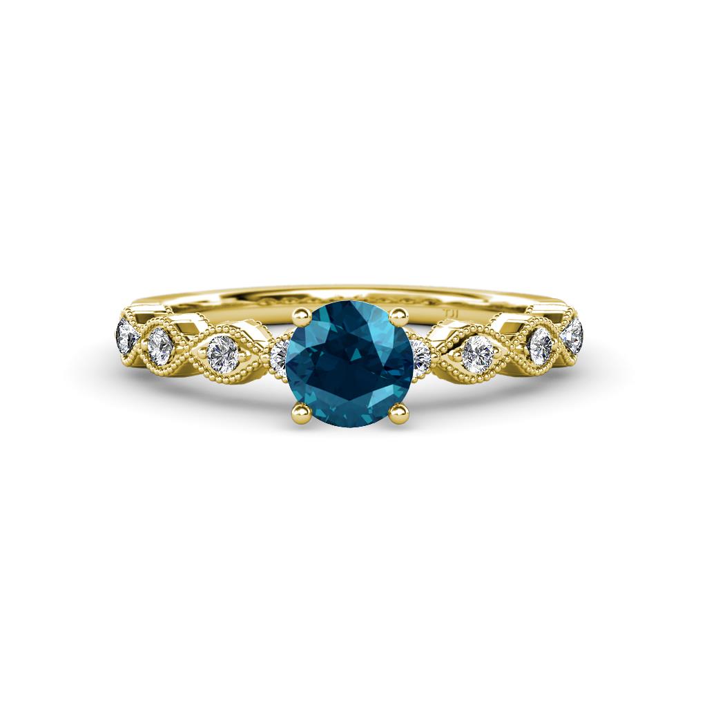 Amaira Blue and White Diamond Engagement Ring 