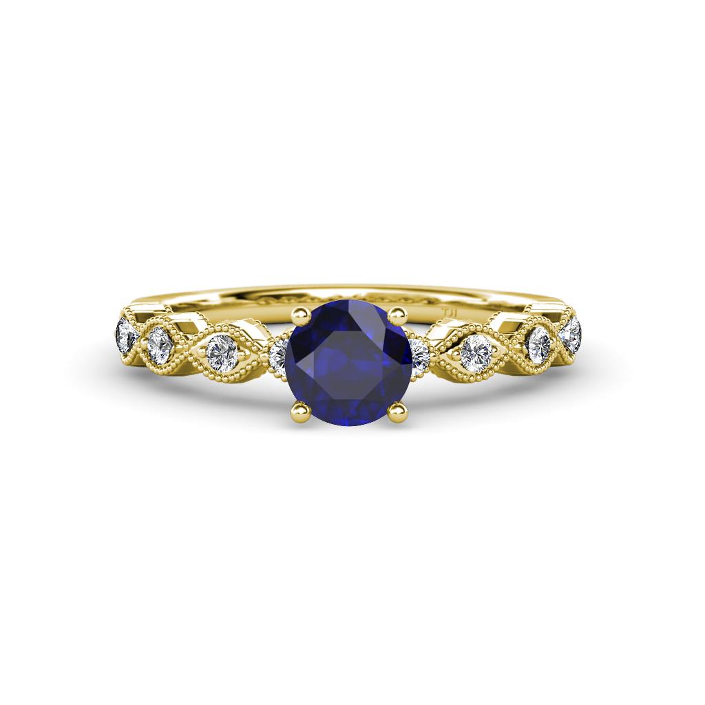 Amaira Blue Sapphire and Diamond Engagement Ring 