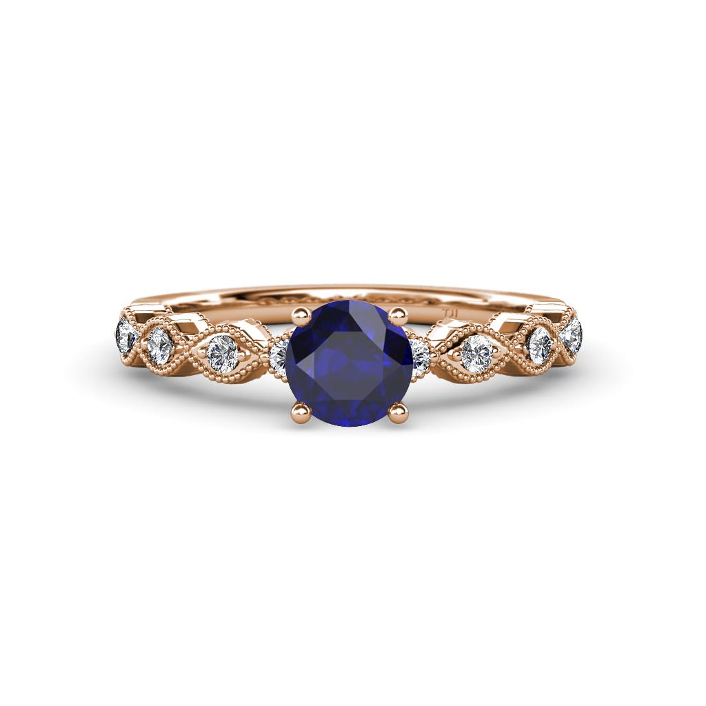 Amaira Blue Sapphire and Diamond Engagement Ring 
