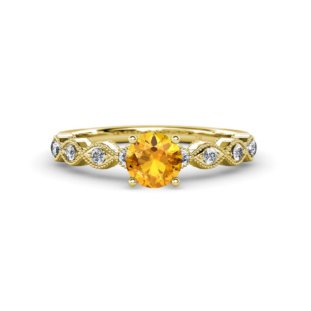 Amaira Citrine and Diamond Engagement Ring 