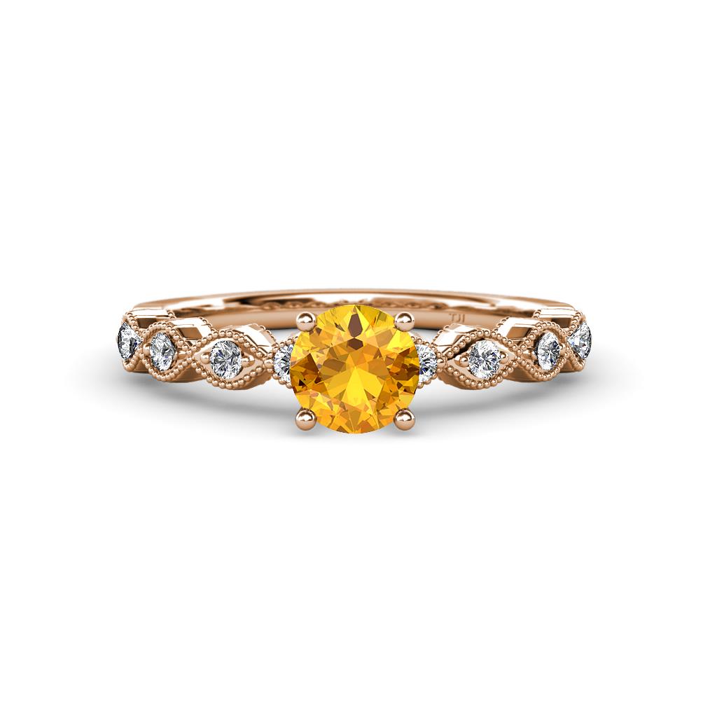 Amaira Citrine and Diamond Engagement Ring 