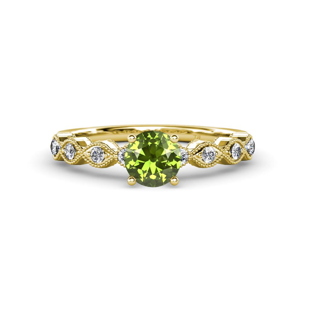 Amaira Peridot and Diamond Engagement Ring 