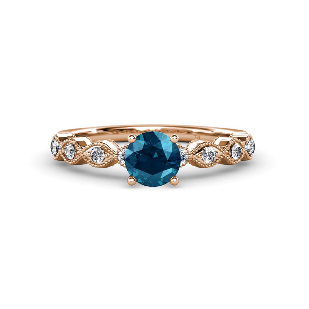 Amaira Blue and White Diamond Engagement Ring 