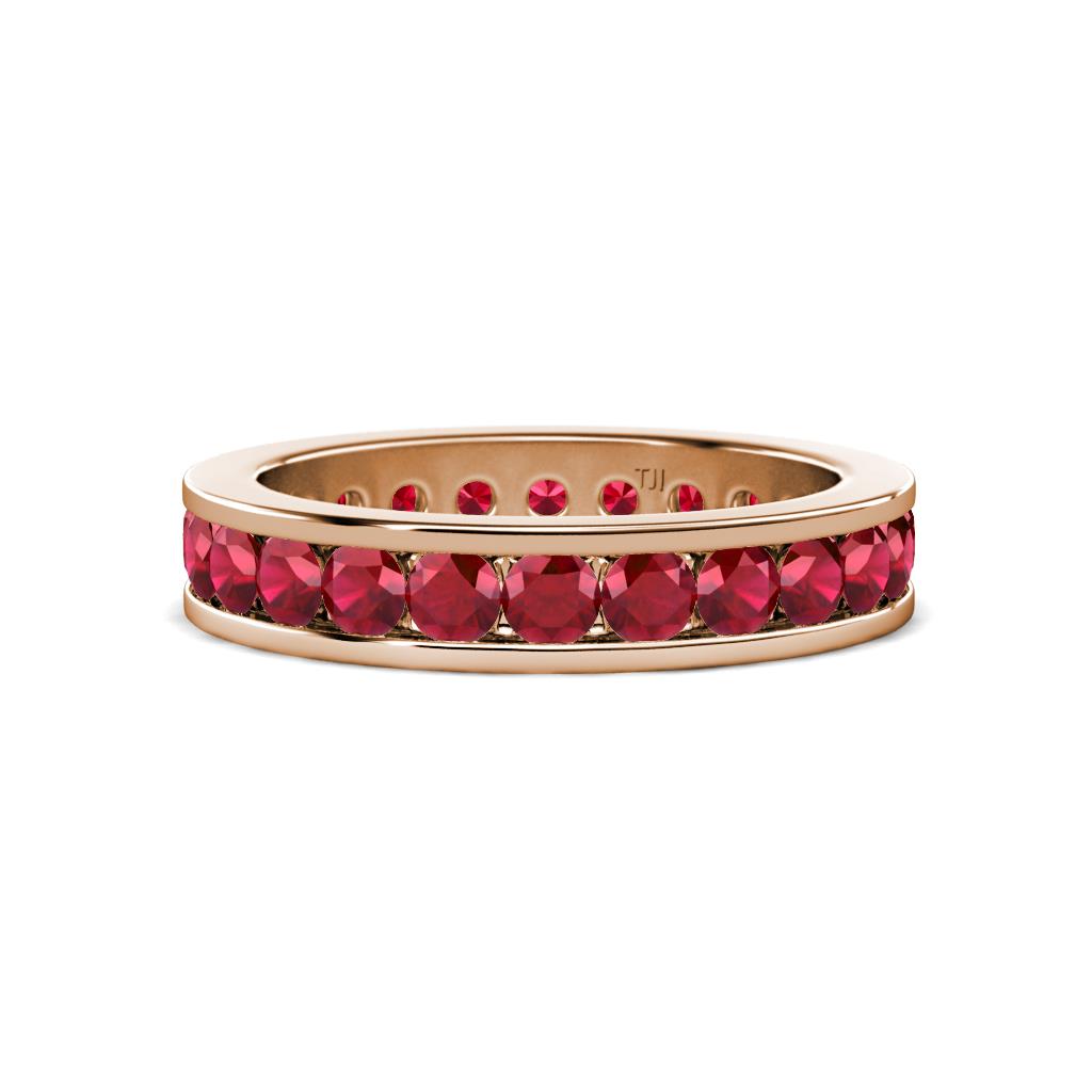Celina Round Ruby 2.21 ctw Channel Set Womens Eternity Ring