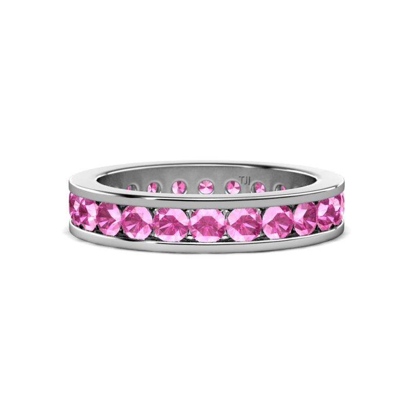 Celina 3.00 mm Round Pink Sapphire Eternity Band 