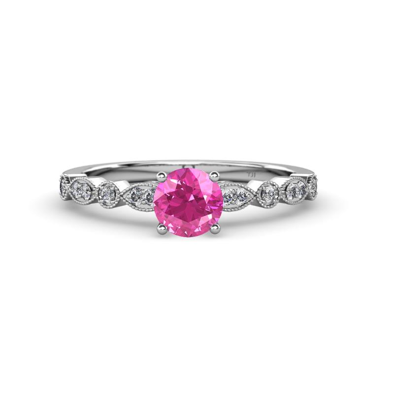 Renea 0.87 ctw Pink Sapphire (5.80 mm) with accented Diamonds Engagement Ring 