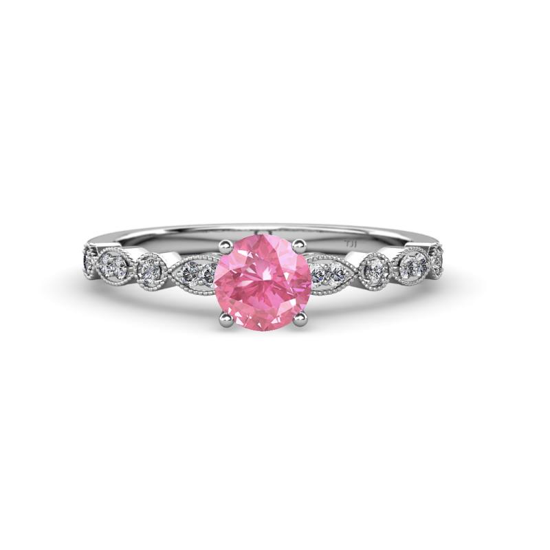 Renea 0.82 ctw Pink Tourmaline (5.80 mm) with accented Diamonds Engagement Ring 