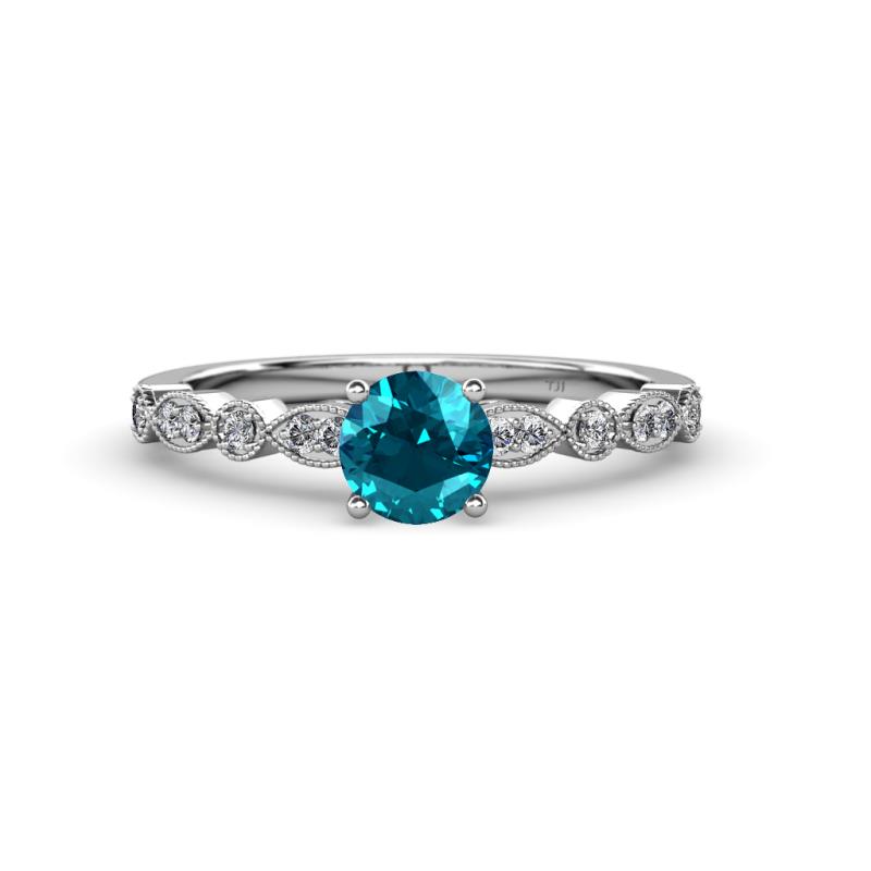 Renea 0.92 ctw London Blue Topaz (5.80 mm) with accented Diamonds Engagement Ring 