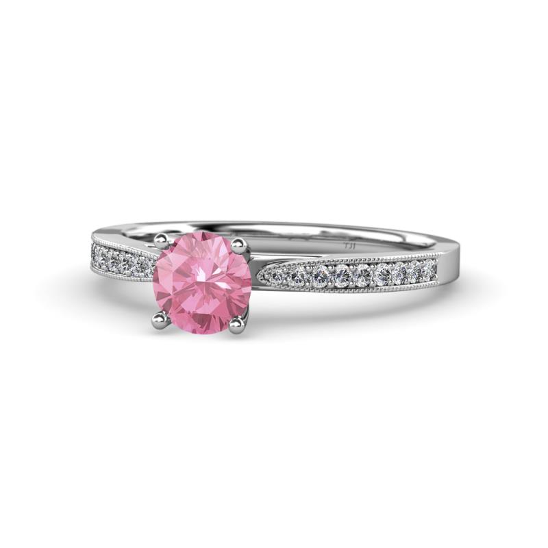 Aleen Pink Tourmaline and Diamond Engagement Ring 