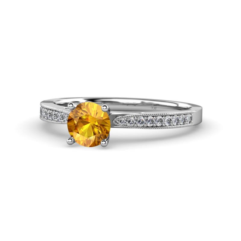 Aleen Citrine and Diamond Engagement Ring 