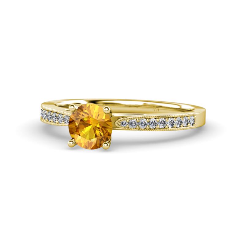 Aleen Citrine and Diamond Engagement Ring 