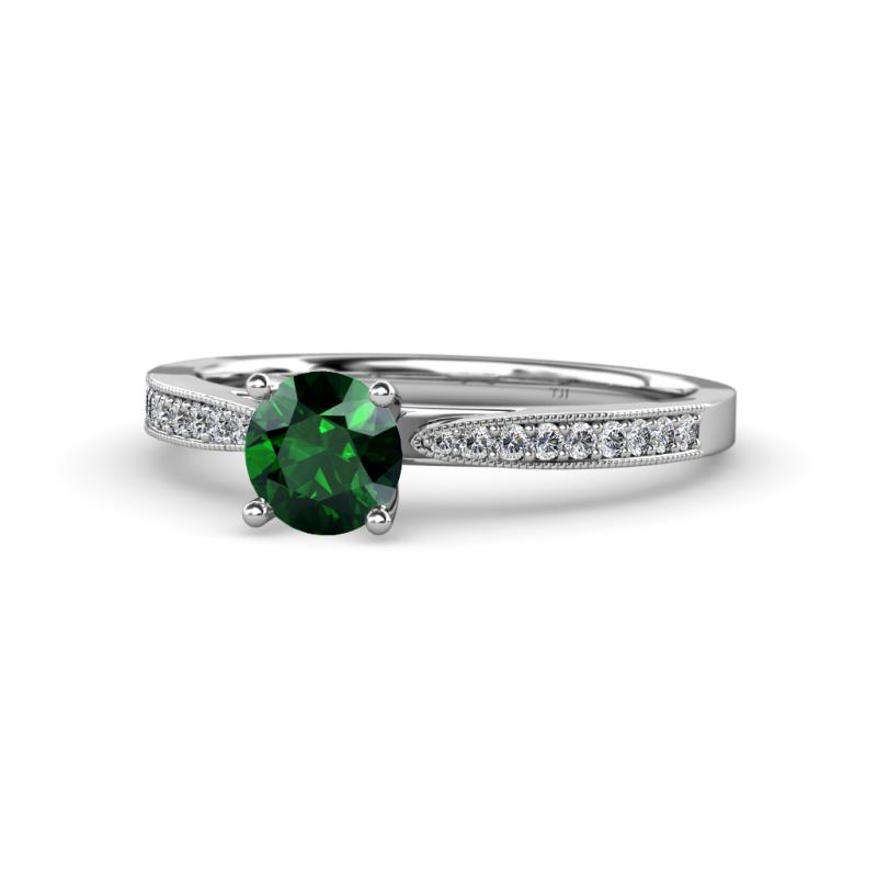 Aleen Emerald and Diamond Engagement Ring 
