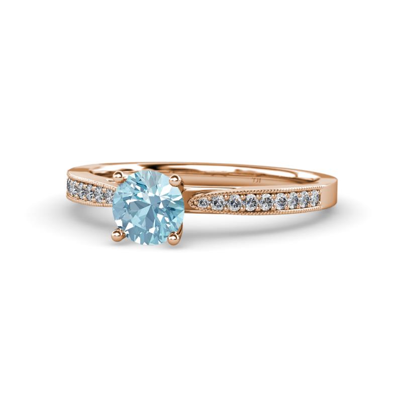 Aleen Aquamarine and Diamond Engagement Ring 