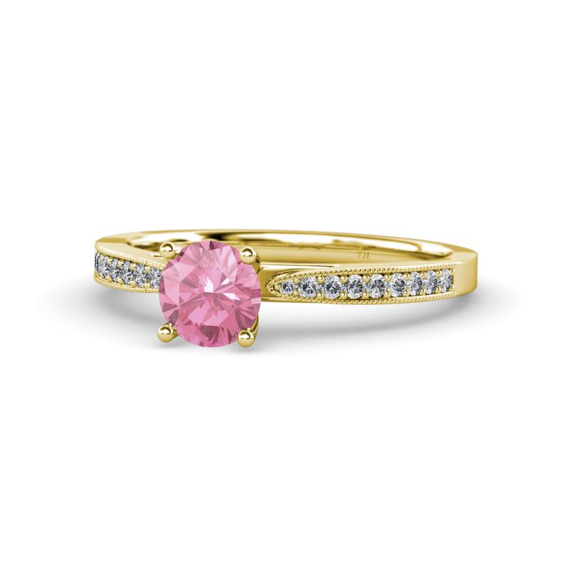 Aleen Pink Tourmaline and Diamond Engagement Ring 
