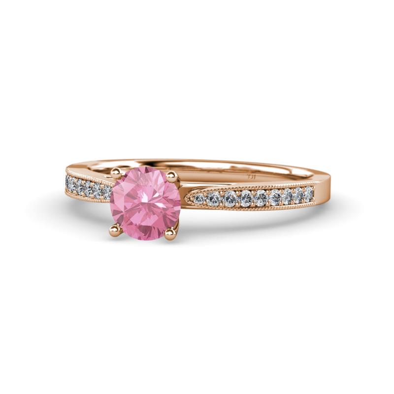 Aleen Pink Tourmaline and Diamond Engagement Ring 