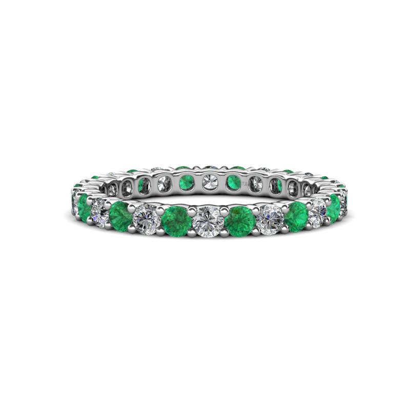 Joyce 2.70 mm Emerald and Diamond Eternity Band 