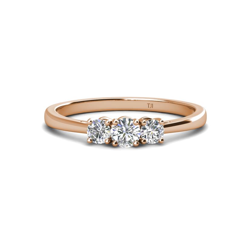 Quyen 0.53 ctw (4.00 mm) Round Natural Diamond Three Stone Engagement Ring  