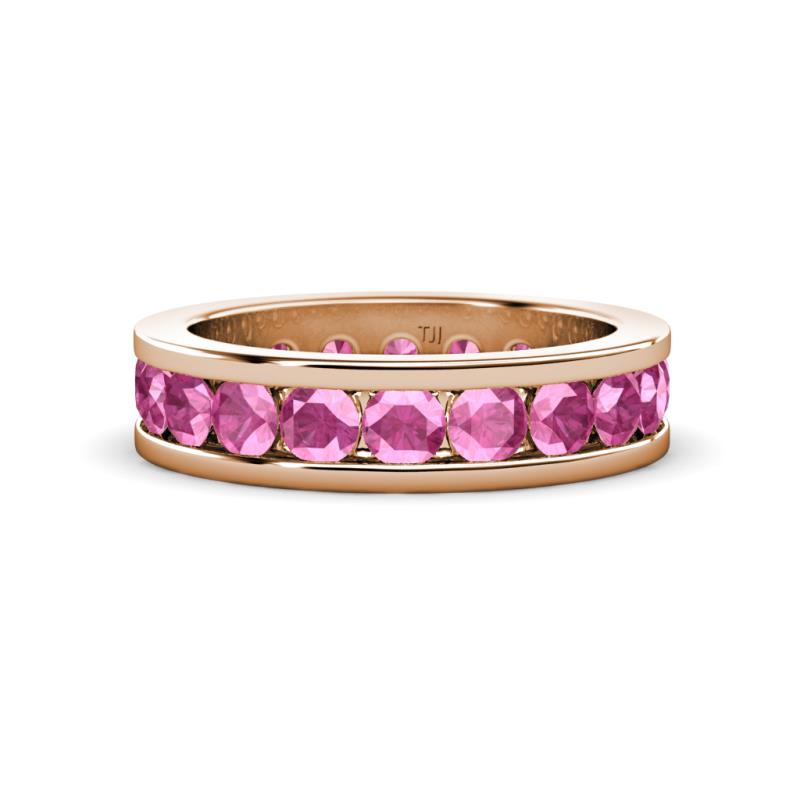 Celina 3.40 mm Round Pink Sapphire Eternity Band 