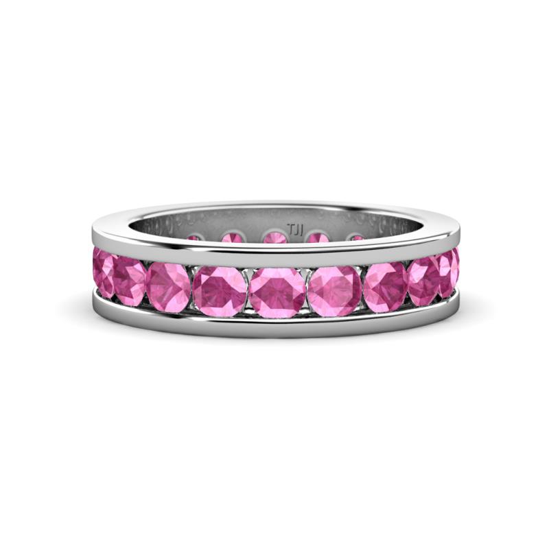 Celina 3.40 mm Round Pink Sapphire Eternity Band 