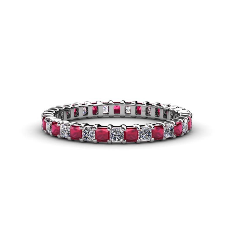 Allie 2.50 mm Ruby and Diamond Eternity Band 