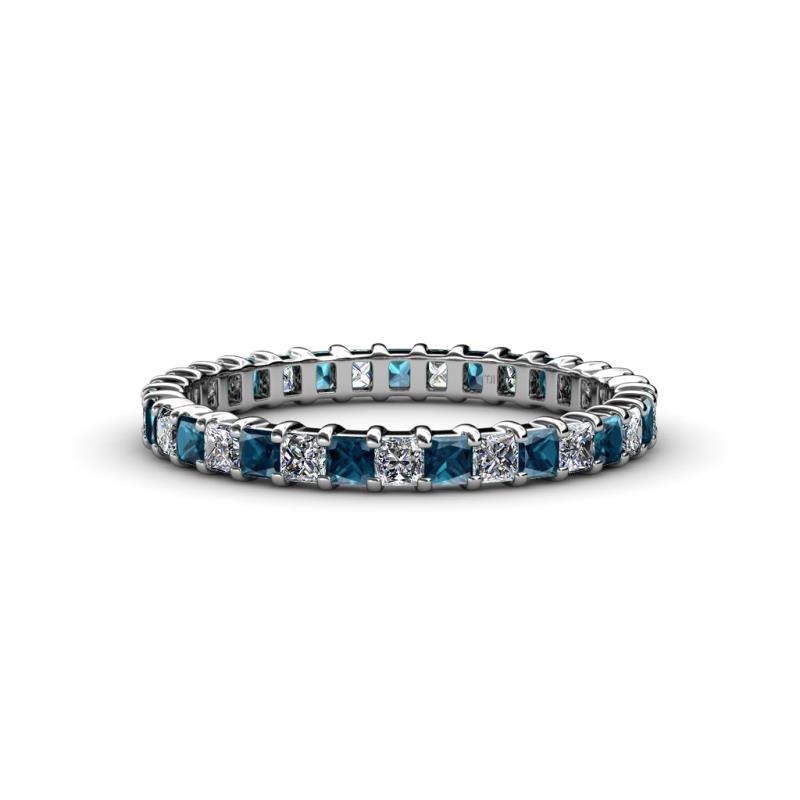 Allie 2.50 mm Blue and White Diamond Eternity Band 