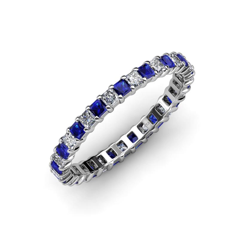 Allie 2.50 mm Blue Sapphire and Diamond Eternity Band 